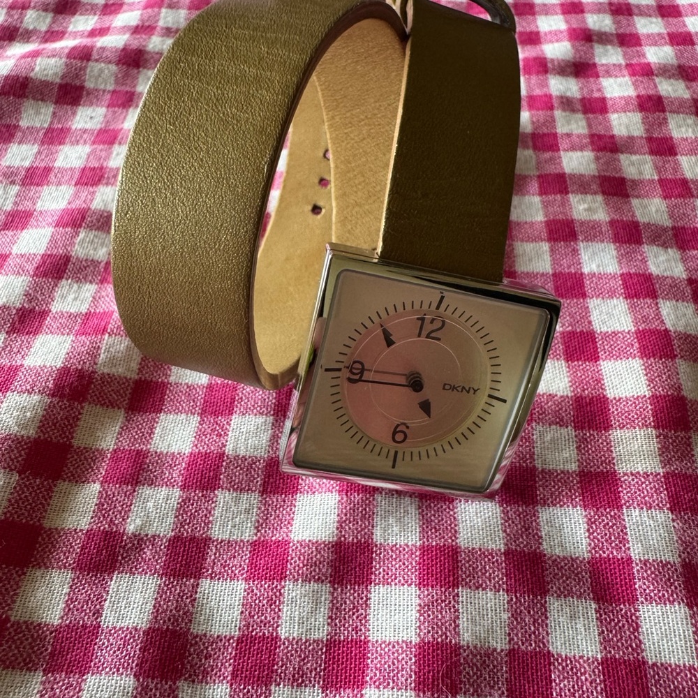 DKNY Square Face Double Wrap Watch Y2K